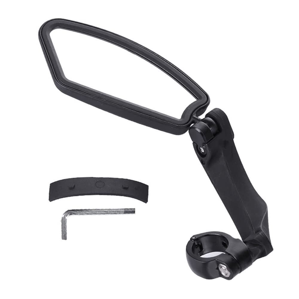 HD Handlebar Bike Mirror - Crystal Clear Glass, Safe & Durable for MTB & Road Bikes - Left Side Mount - Perfect for Cycling Safety & Rearview Visibility