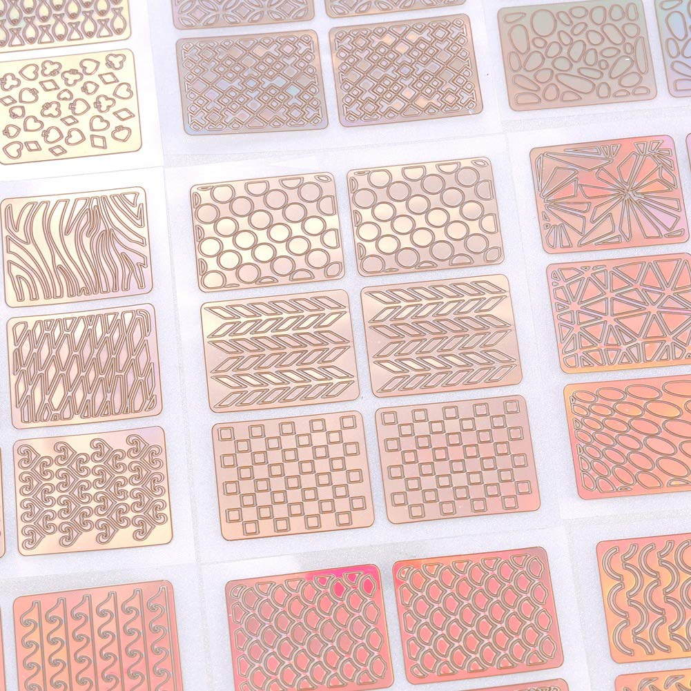 24 Sheet Nail Vinyl Stencils - Self Adhesive Gold & Silver Nail Art Stickers for Professional & DIY Nail Designs | Perfect for Salon, Home Manicure, Party & Wedding Nail Decorations