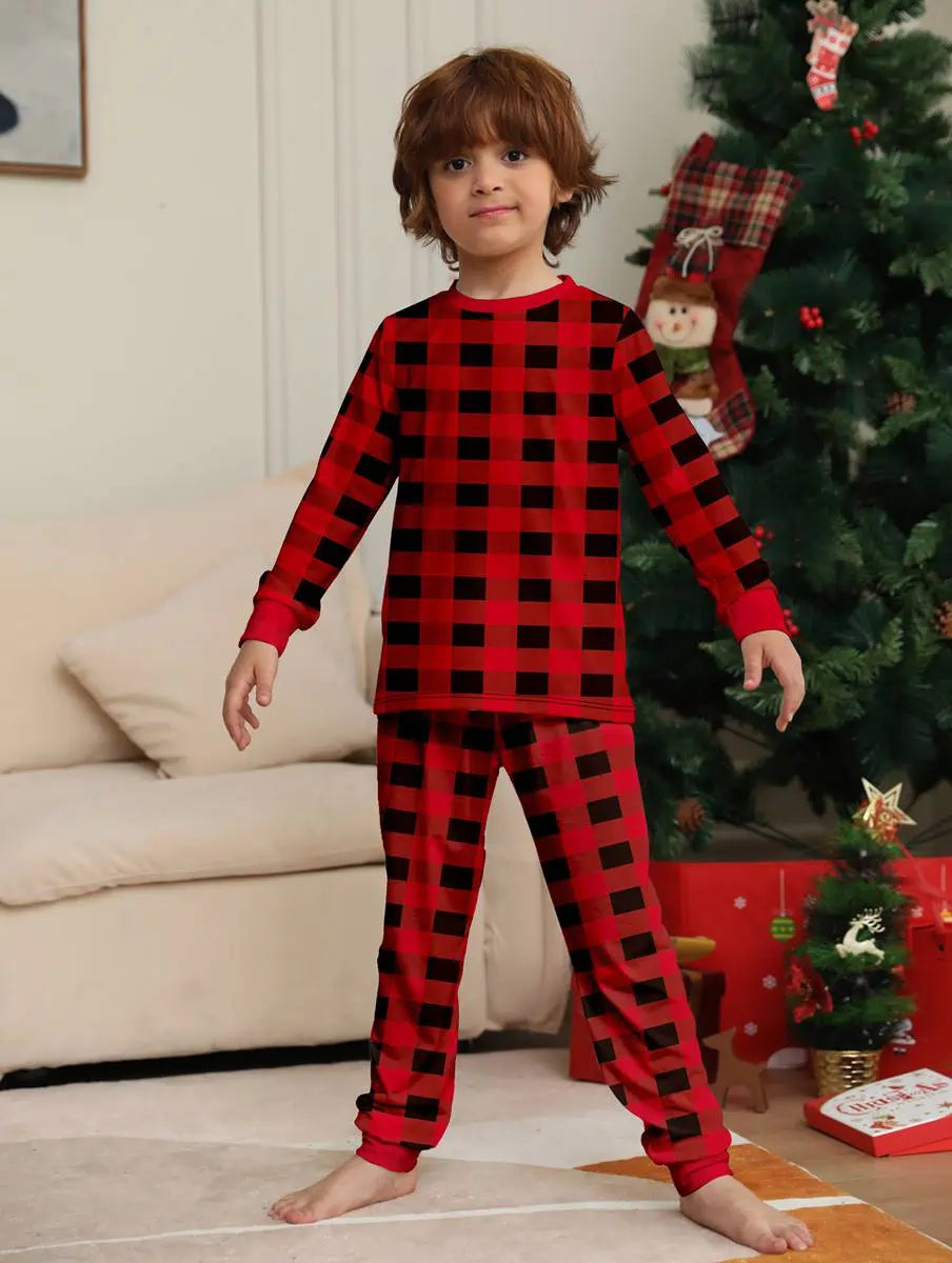 **Christmas Plaid Matching Family Pajamas Set - Cozy Holiday PJS for Family Photos & Festive Gatherings**