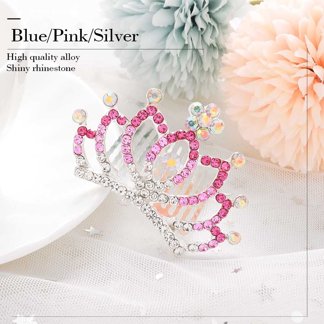 Sparkling Rhinestone Tiara Comb - Elegant Crystal Crown Hair Accessory for Prom, Weddings, and Special Occasions