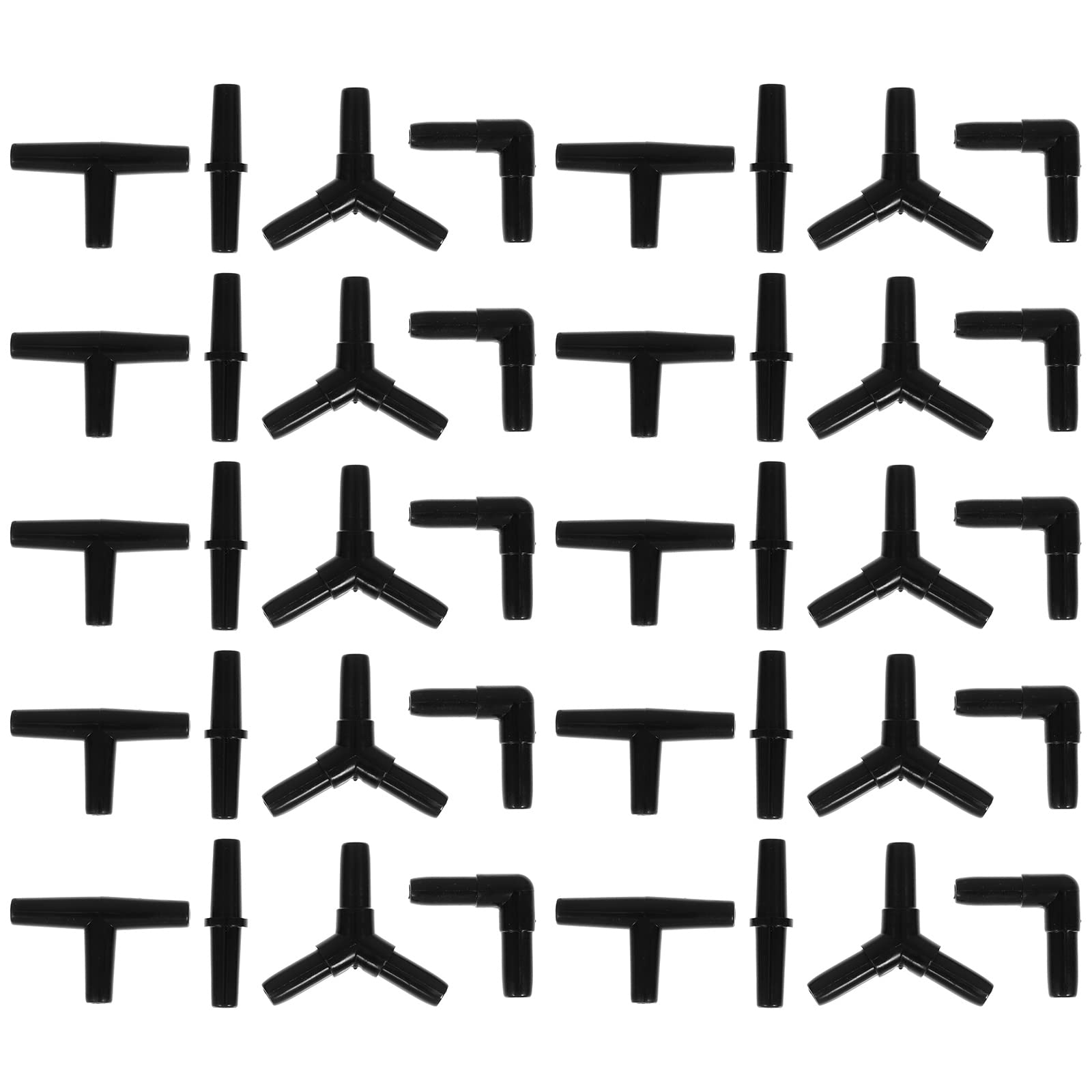 LUOZZY 40 Pcs Aquarium Airline Tubing Kit - Black Air Pipe Connectors, Oxygen Pump Shunt Adapters for Fish Tank, Bubble Stone & Air Pump Accessories - Perfect for Freshwater & Saltwater Aquariums