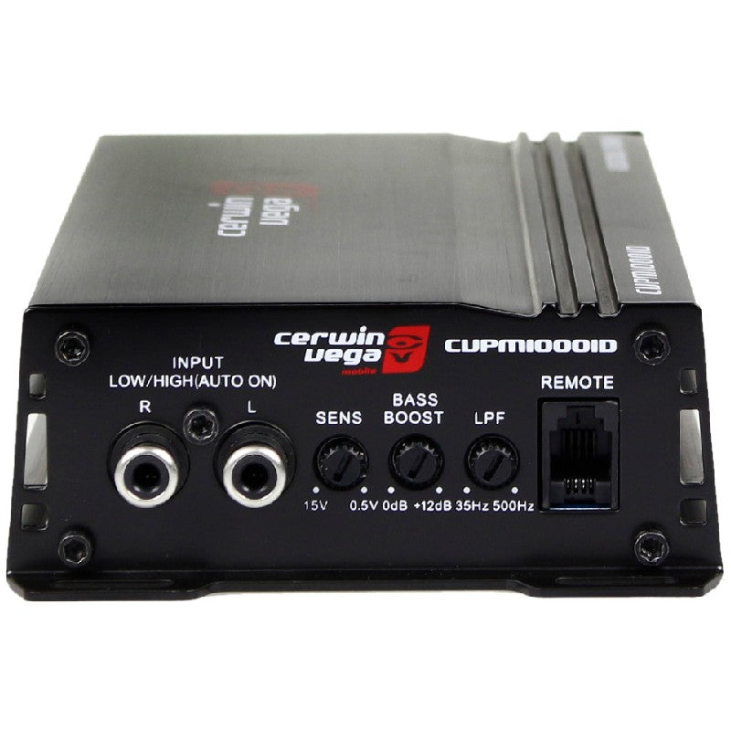 Cerwin Vega CVPM1000.1D 500W RMS 1-Channel Mini Car Amplifier - Powerful Mono Subwoofer Amp for Car Audio Systems | Perfect for Bass Boost in Trucks, SUVs & Custom Car Stereo Setups