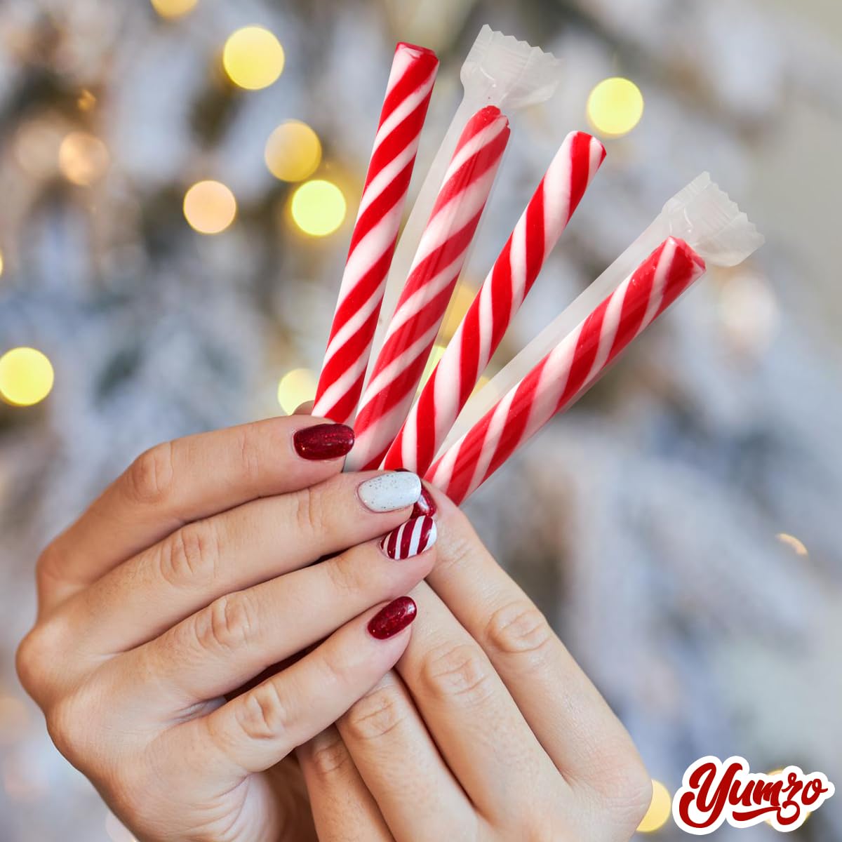 Peppermint Candy Canes - Christmas Candy Sticks (8 Count) for Tree Decor & Gifts