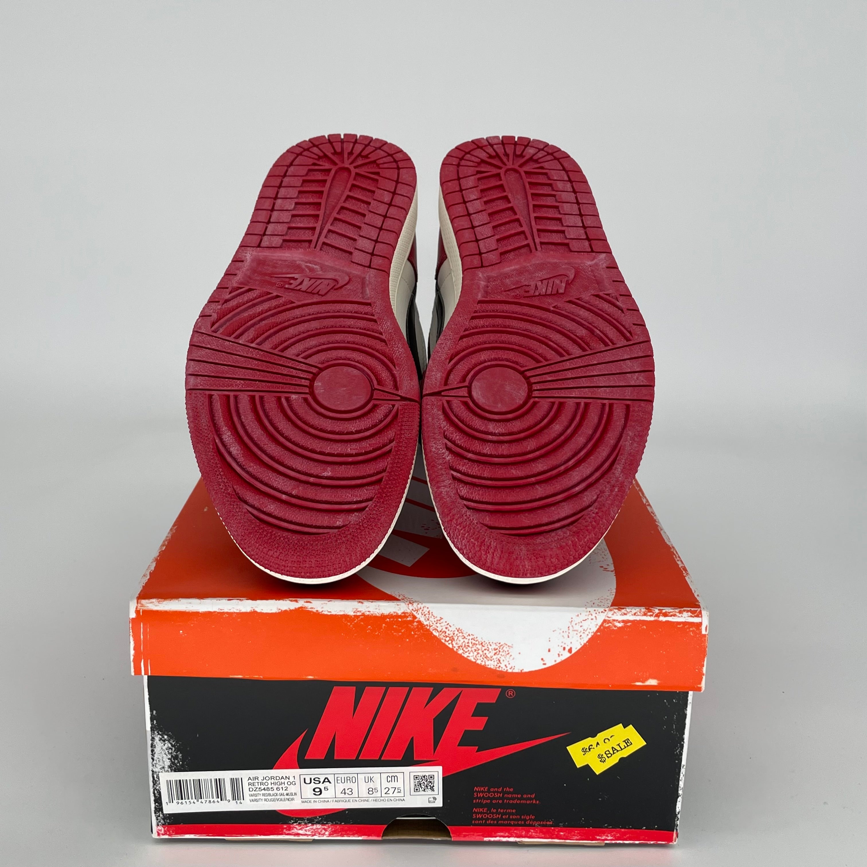 Original Air Jordan 1 Retro High OG 'Lost & Found' Sneakers - Men's Size 9.5 (DZ5485-612) - Classic Basketball Shoes for Streetwear & Casual Outfits