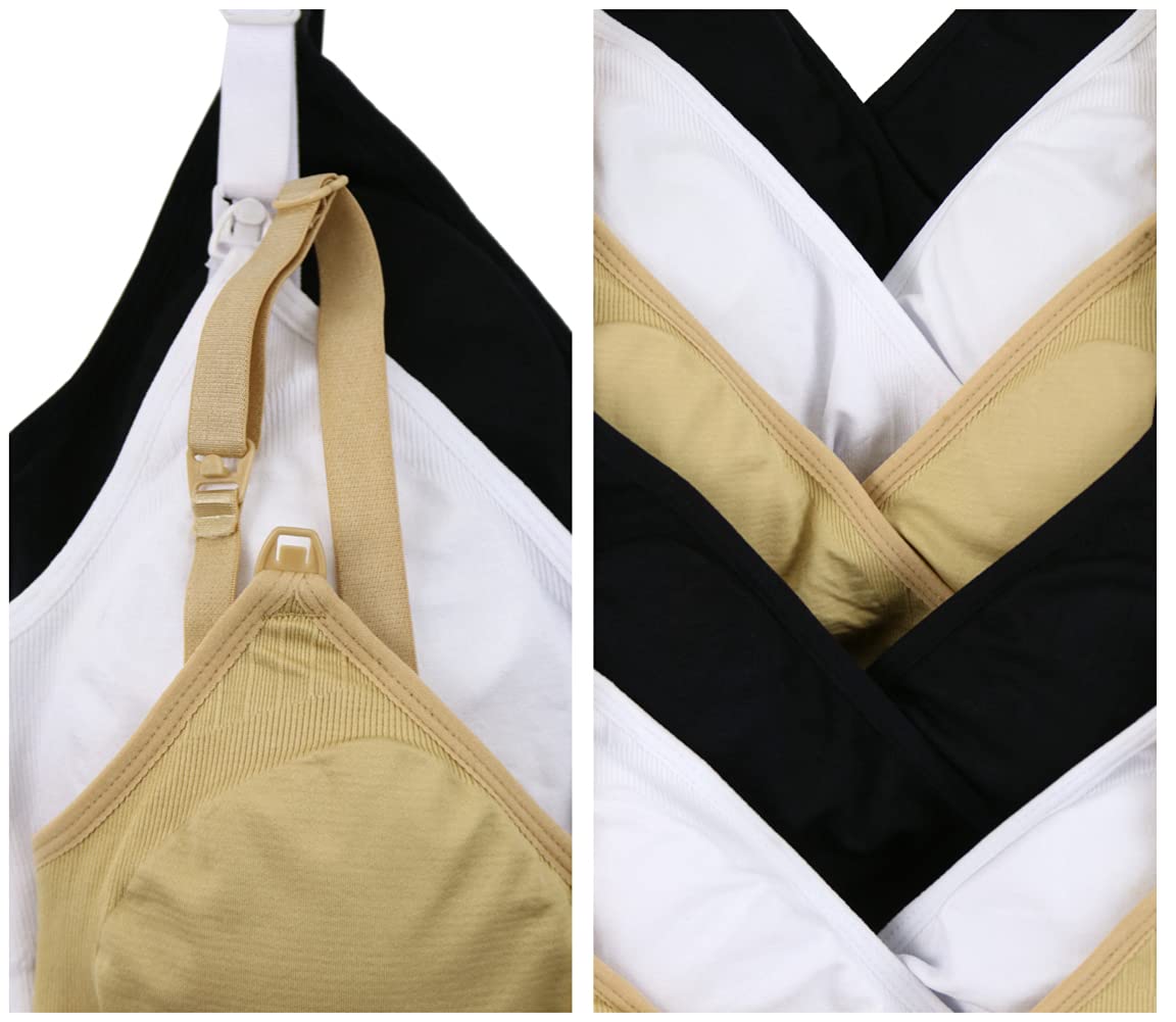 ToBeInStyle Women's Seamless Nursing Bras 3-Pack or 6-Pack - Soft Maternity Bras with Ruched Cups for Breastfeeding & Pumping - Comfortable for Sleep, Workout & Everyday Wear