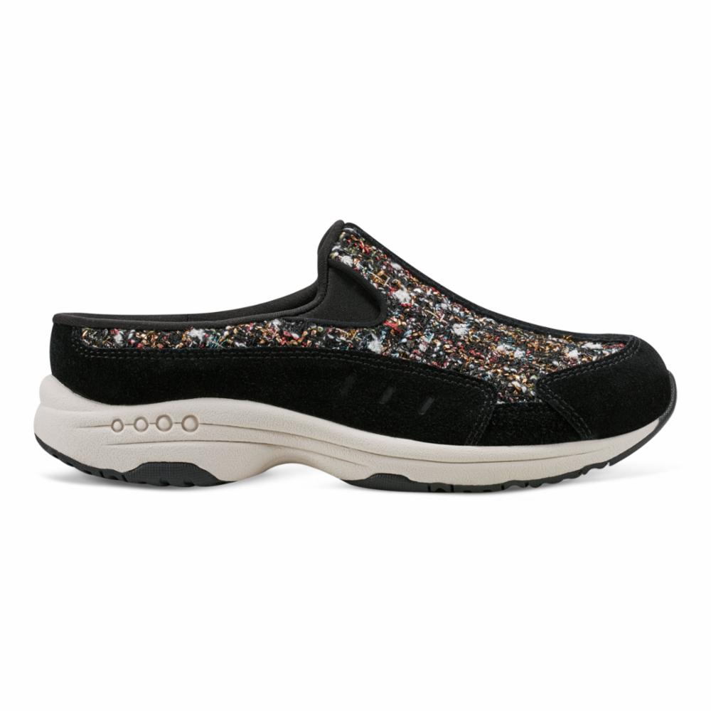 Easy Spirit Women's Ttime727 Black M - Comfortable Slip-On Walking Shoes for Work, Travel & Everyday Wear