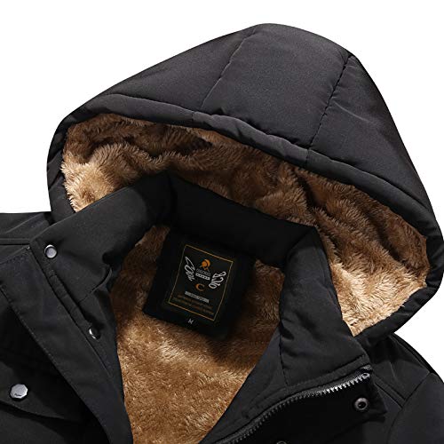 ONSEFZMZ Plus Size Men's Winter Military Jacket - Fleece Lined Thick Hooded Down Parka for Cold Weather | Casual Outdoor & Streetwear