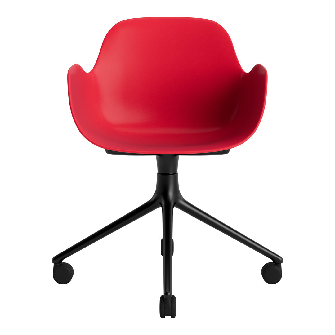 Modern Form Armchair with 4-Wheel Swivel Base - Ergonomic Office Chair for Home & Workspace - Perfect for Desks, Living Rooms, and Study Areas
