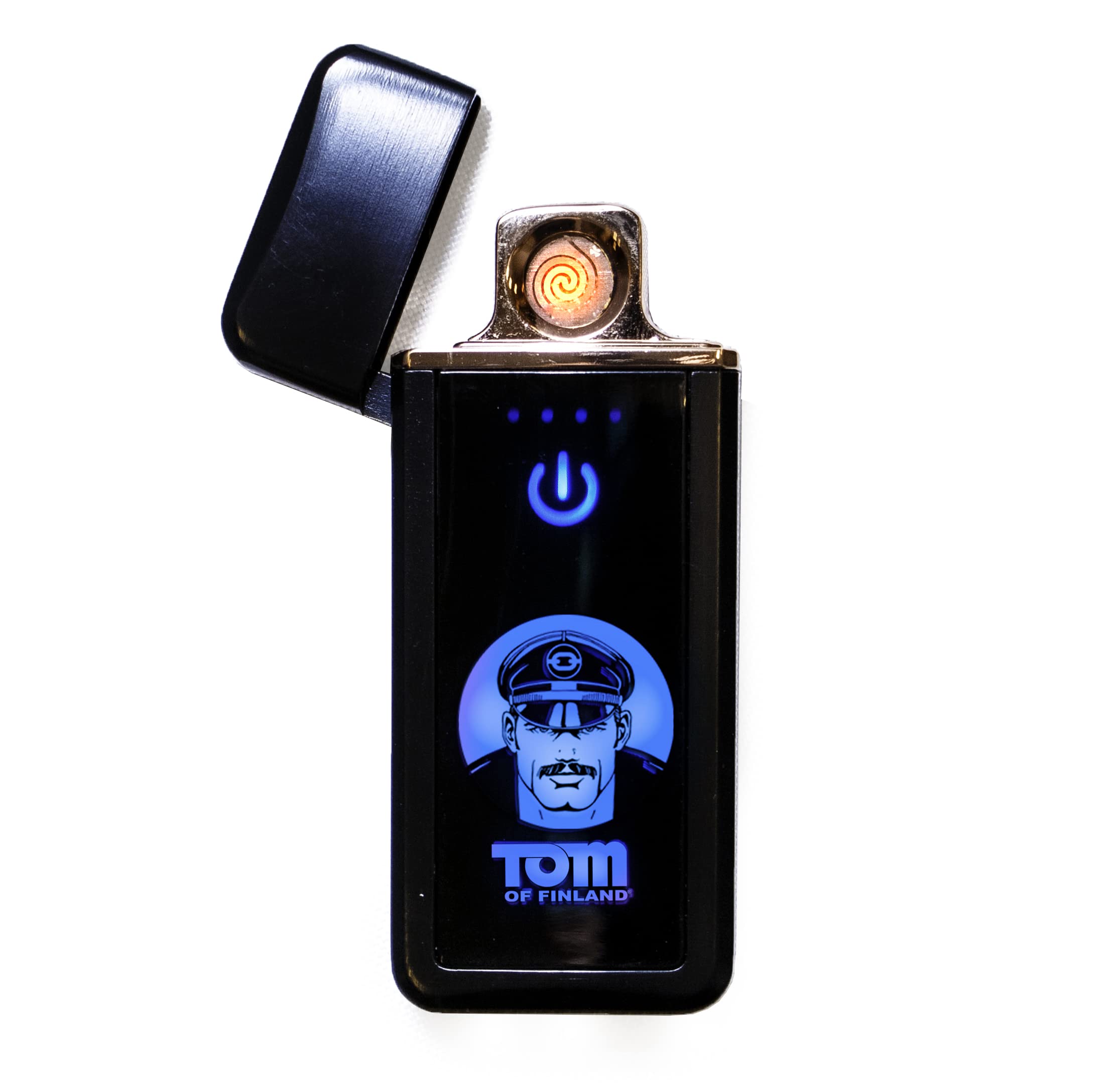 Tom of Finland USB Rechargeable LED Electric Lighter - Black Windproof Arc Lighter (4