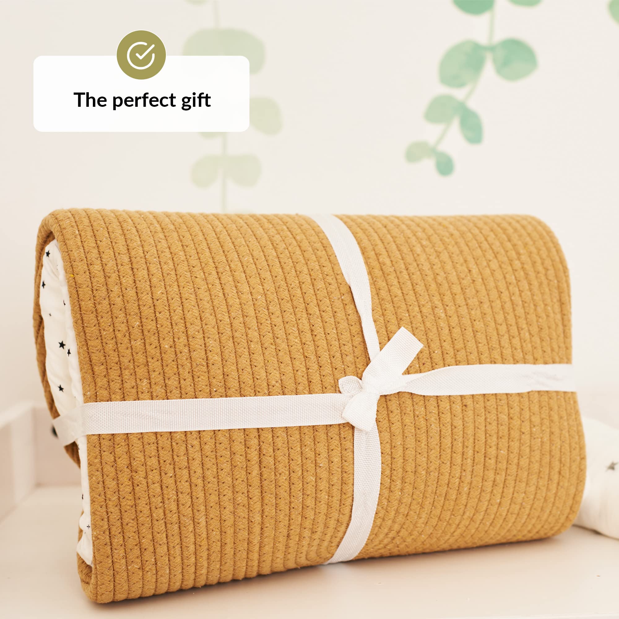 Organic Cotton Moses Baby Basket with Soft Muslin Blanket - Portable Infant Changing Basket for Nursery & Travel - Breathable Woven Bassinet with Removable Pad - Perfect for Newborn Sleep, Diaper Changes & On-the-Go Parenting