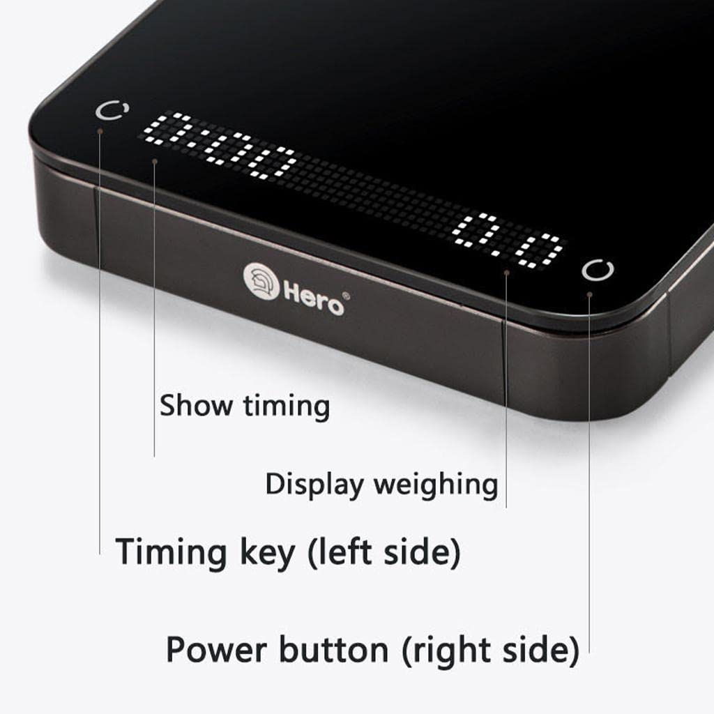 Rechargeable Digital Kitchen Scale with USB Charging, LED Display & Timer - Precise Measuring for Baking, Cooking & Portion Control (Black) - Perfect for Home, Kitchen & Food Prep