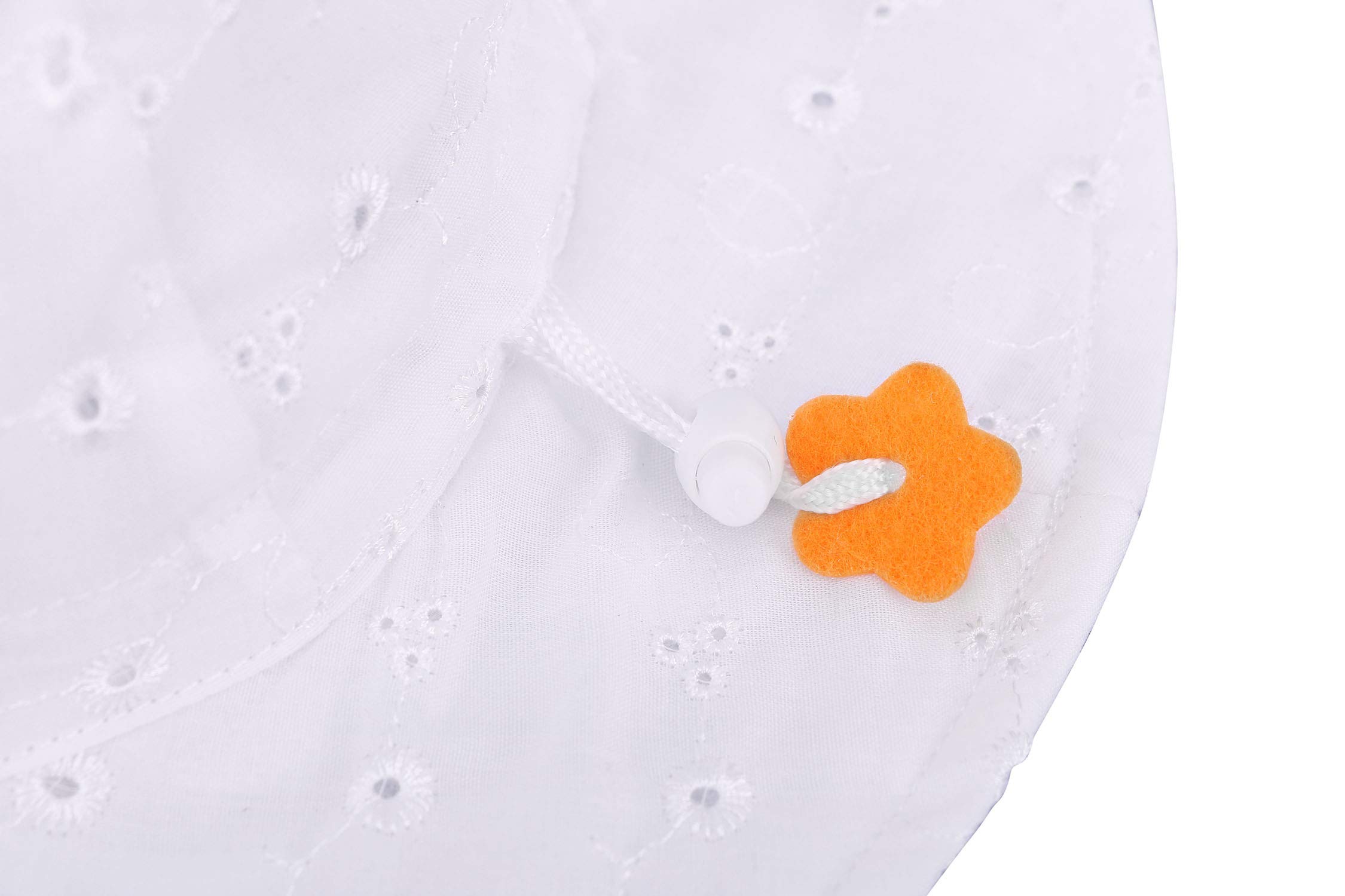 UPF 50+ Baby Sun Hat for 0-12 Months - White Kids Sun Protection Hat for Beach, Pool & Outdoor Activities