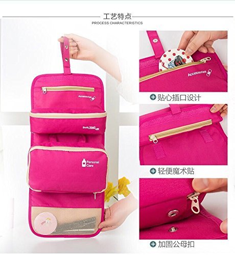 Lazymarts Detachable Travel Shower Bag - Waterproof Cosmetic & Makeup Organizer for Long Trips (Hot Pink) | Perfect for Camping, Gym, Beach & Vacation Essentials Storage