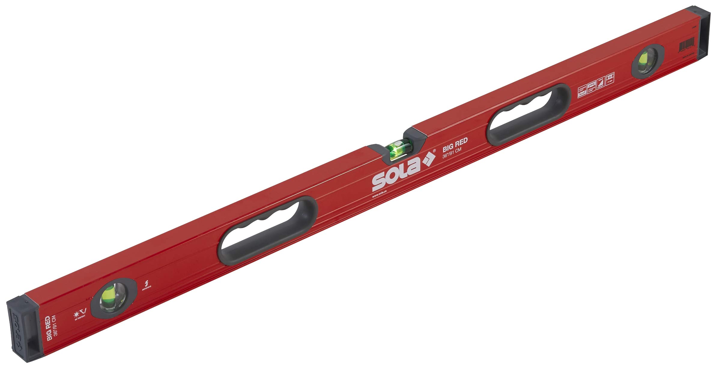 SOLA LSB36 36-Inch Big Red Box Beam Level - High Precision Construction & DIY Tool for Framing, Carpentry, and Home Improvement Projects