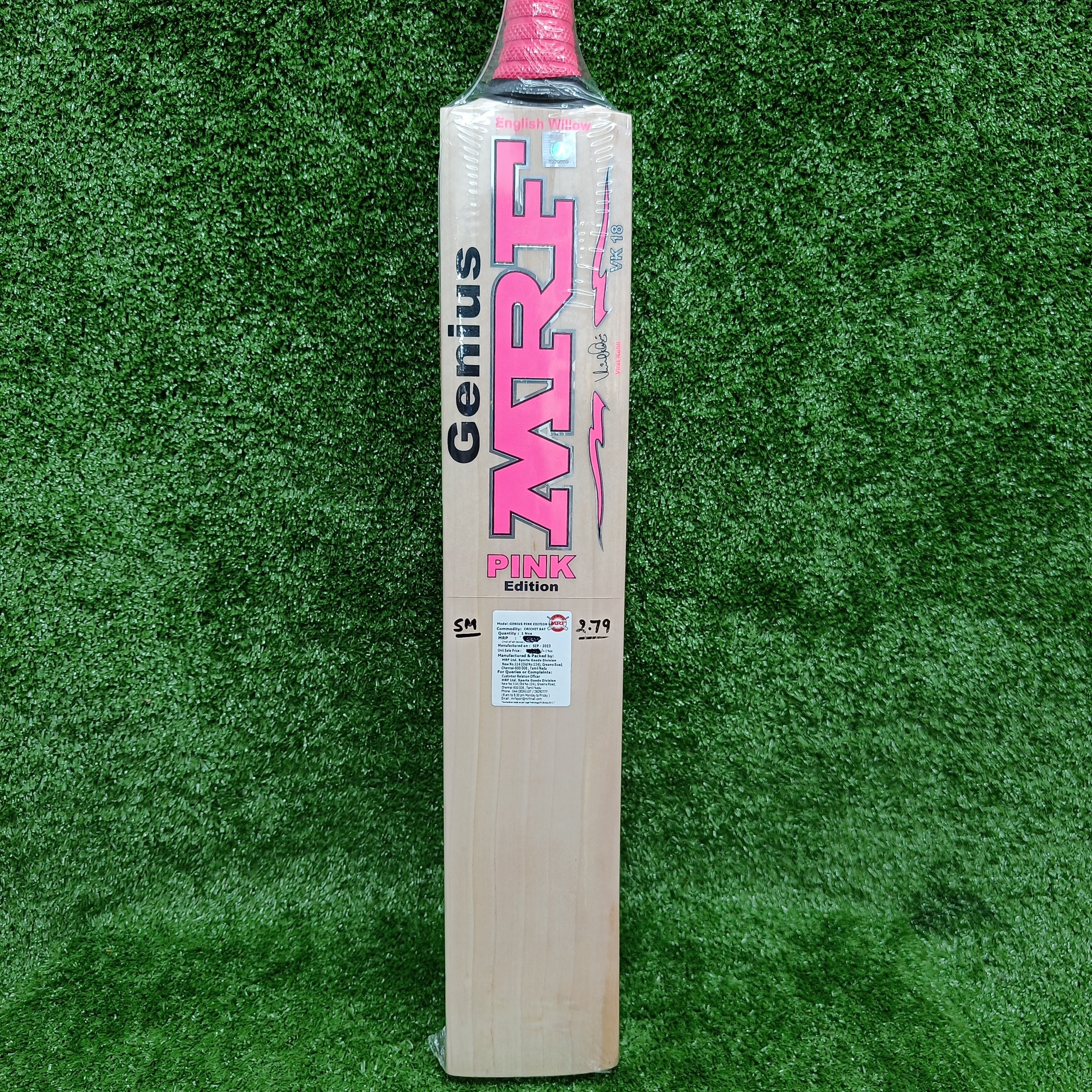 MRF Pink Edition Junior/Youth English Willow Cricket Bat - Lightweight & Durable for Kids & Teens - Perfect for Practice, Matches & Training Sessions