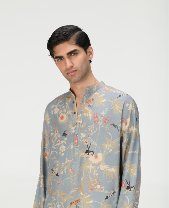 Bade Miyan Kurta - Premium Muga Satin Silk Traditional Indian Wear for Men | Perfect for Festivals, Weddings & Cultural Events