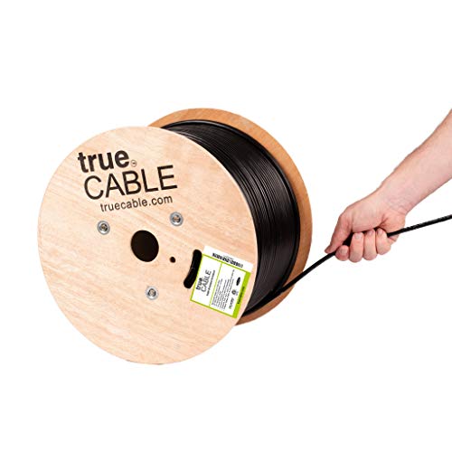 trueCABLE Cat6 Outdoor Shielded FTP Ethernet Cable - 500ft, UV Resistant, Aerial CMX Rated, 23AWG Solid Bare Copper, 550MHz, PoE++ (4PPoE), ETL Listed - Perfect for Outdoor Networking, Security Cameras, and Long-Distance Internet Connections
