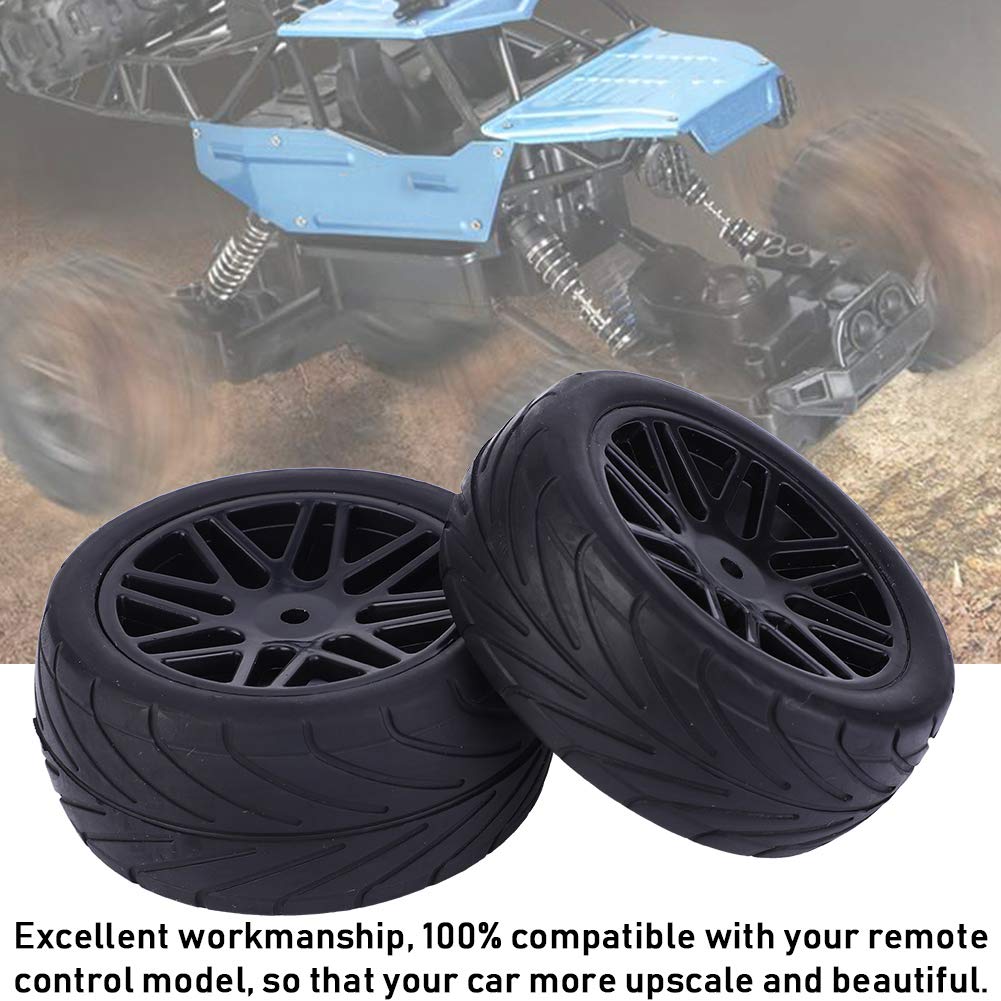 Natruss Universal 1/10 Scale RC Car Wheels & Tires - 85mm Durable Wear-Resistant Tires for Remote Control Crawler & Climbing Vehicles (Black) - Perfect for Off-Road RC Racing & Trail Adventures