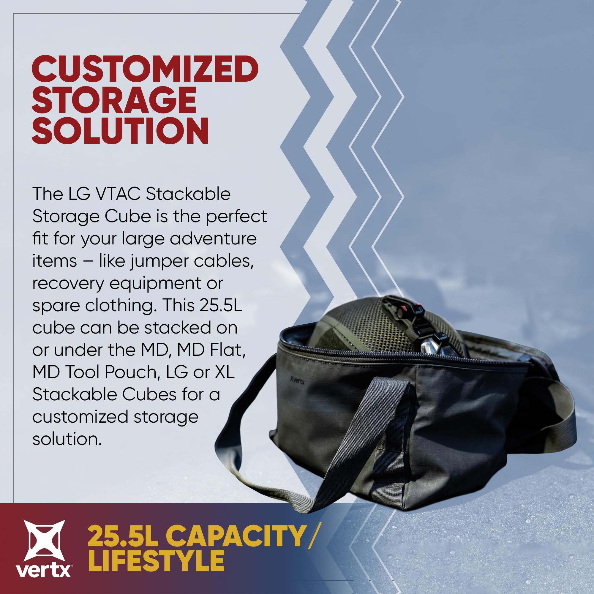 Vertx VTAC Stackable Storage Cube - Tactical Gear Organizer for Ammo, Mags & EDC - Durable Car Travel Bag & Military Storage Container - Perfect for Range Days, Road Trips & Tactical Missions