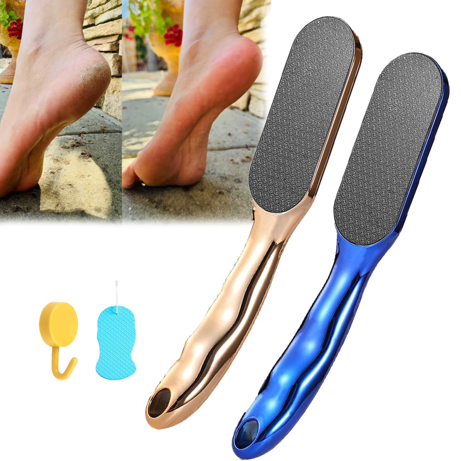 Professional Nano Glass Foot File & Callus Remover - Exfoliates & Softens Cracked Feet - Non-Slip Ergonomic Handle - Pedicure Tool for Home & Salon Use - Perfect for Dry, Rough Feet Care & Spa Treatments