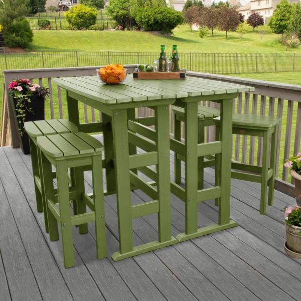 Lehigh 6-Piece Bar Height Balcony Patio Set - Outdoor Dining & Entertaining Furniture for Small Spaces