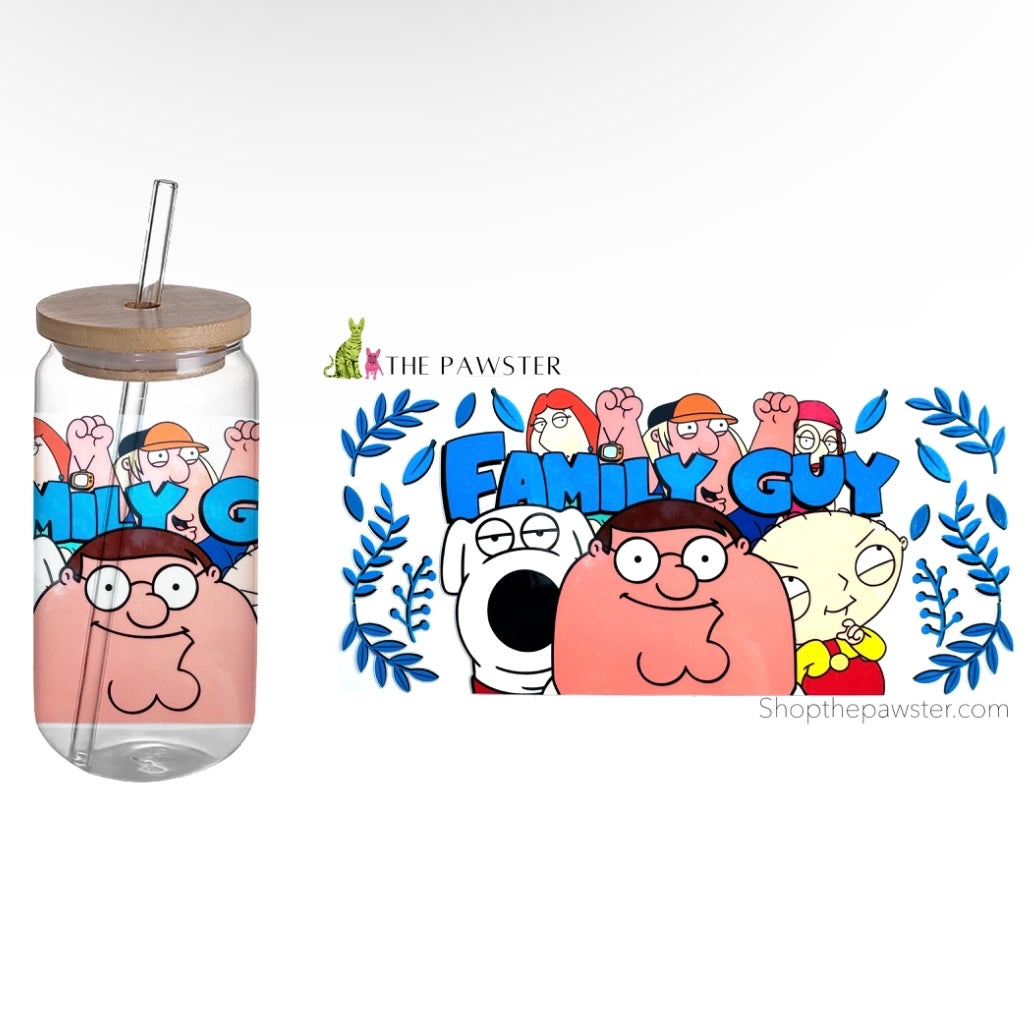 Family Guy 16oz Insulated Coffee Mug Wrap - Funny Cartoon Character Design for Hot & Cold Drinks - Perfect for Home, Office, or Gift Giving