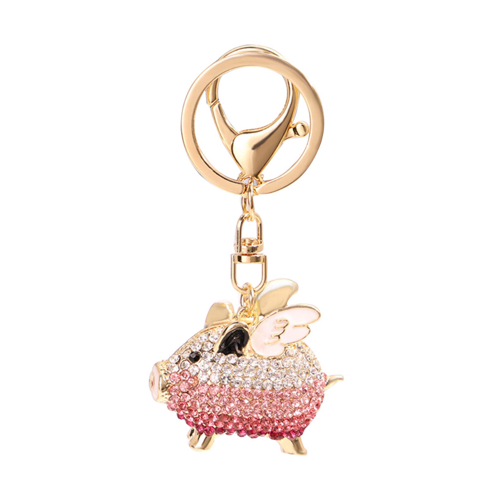 Sparkling Rhinestone Flying Pig Keychain - Stylish Key Ring Holder for Women & Men | Car Keys, Purse Accessory, Gift Idea