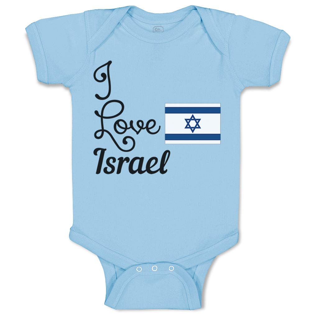 Custom Baby Bodysuit - Funny 'I Love Israel' Cotton Onesie for Boys & Girls | Soft Infant Romper for Everyday Wear & Photo Shoots