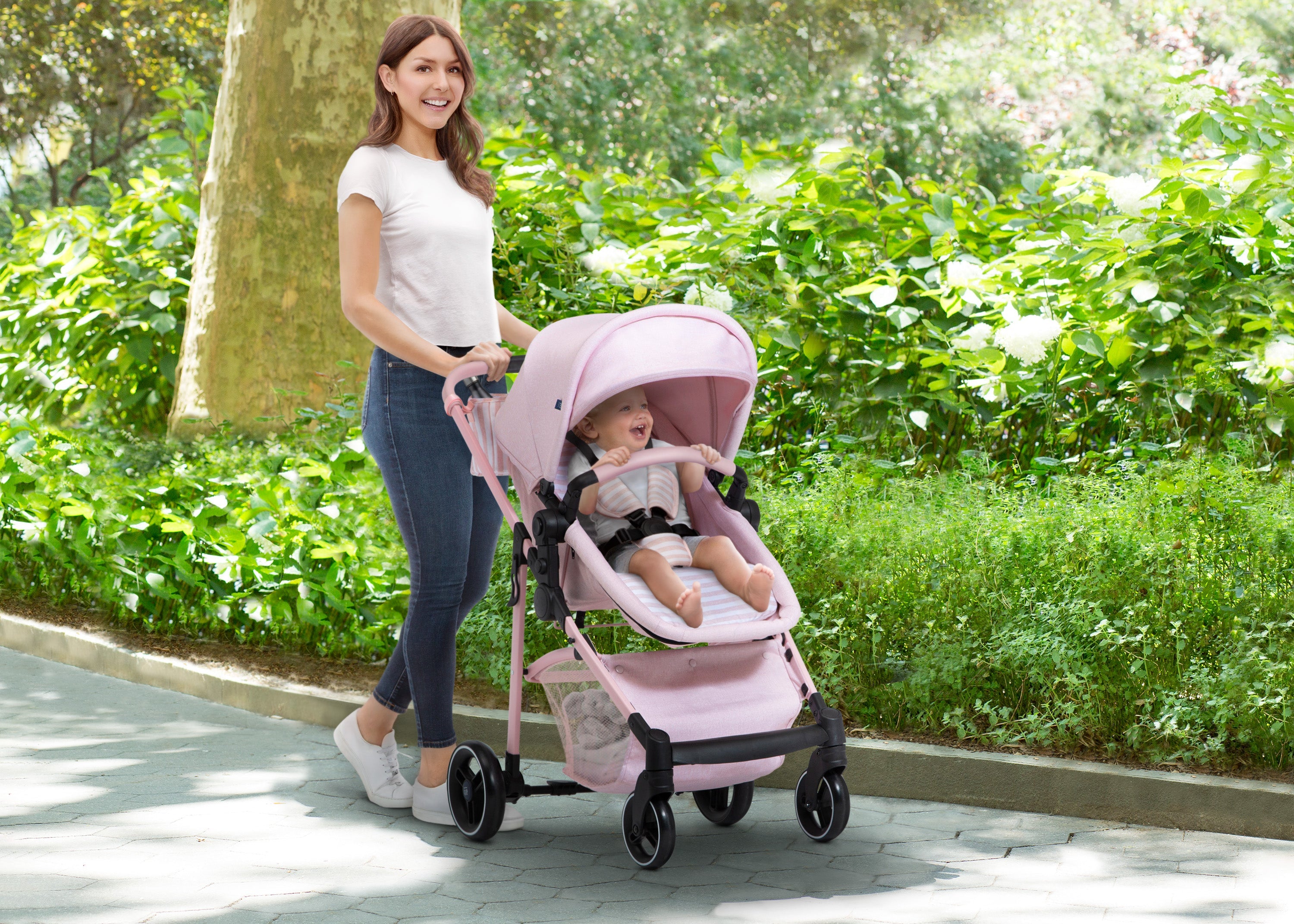 BabyGap 2-in-1 Convertible Carriage Stroller for Newborns & Toddlers - Lightweight Travel System for Shopping, Walks & Outdoor Adventures