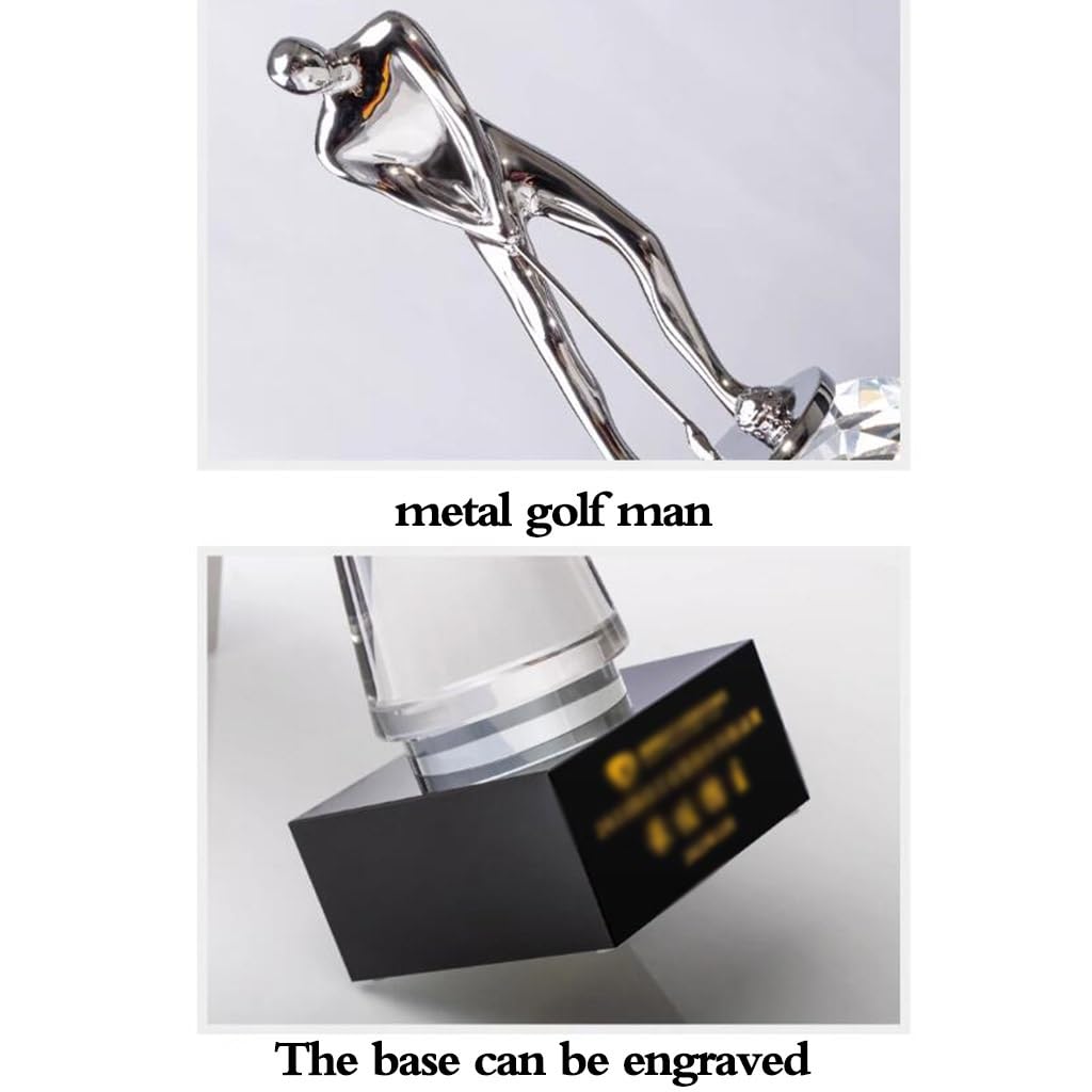 Premium Metal Golf Villain Trophy - Elegant Crystal Golf Competition Award for Hole-in-One - Perfect for Tournaments, Souvenirs & Office Decor