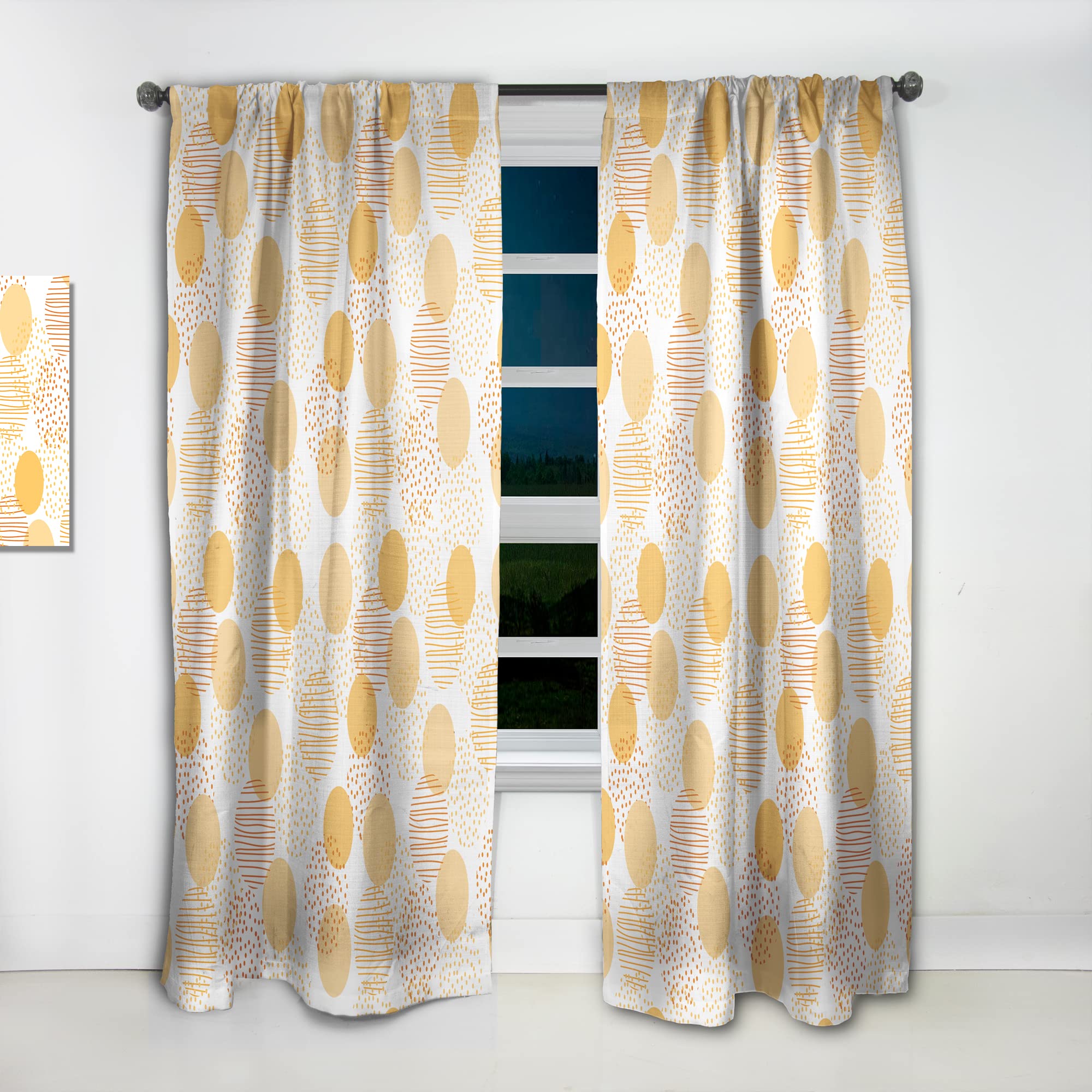 DesignQ Thermal Insulated Curtains - Circular Abstract Retro Geometric IX Pattern - Single Panel 52x95 Inches - Blackout Drapes for Bedroom & Living Room - Perfect for Home Decor, Privacy & Energy Efficiency