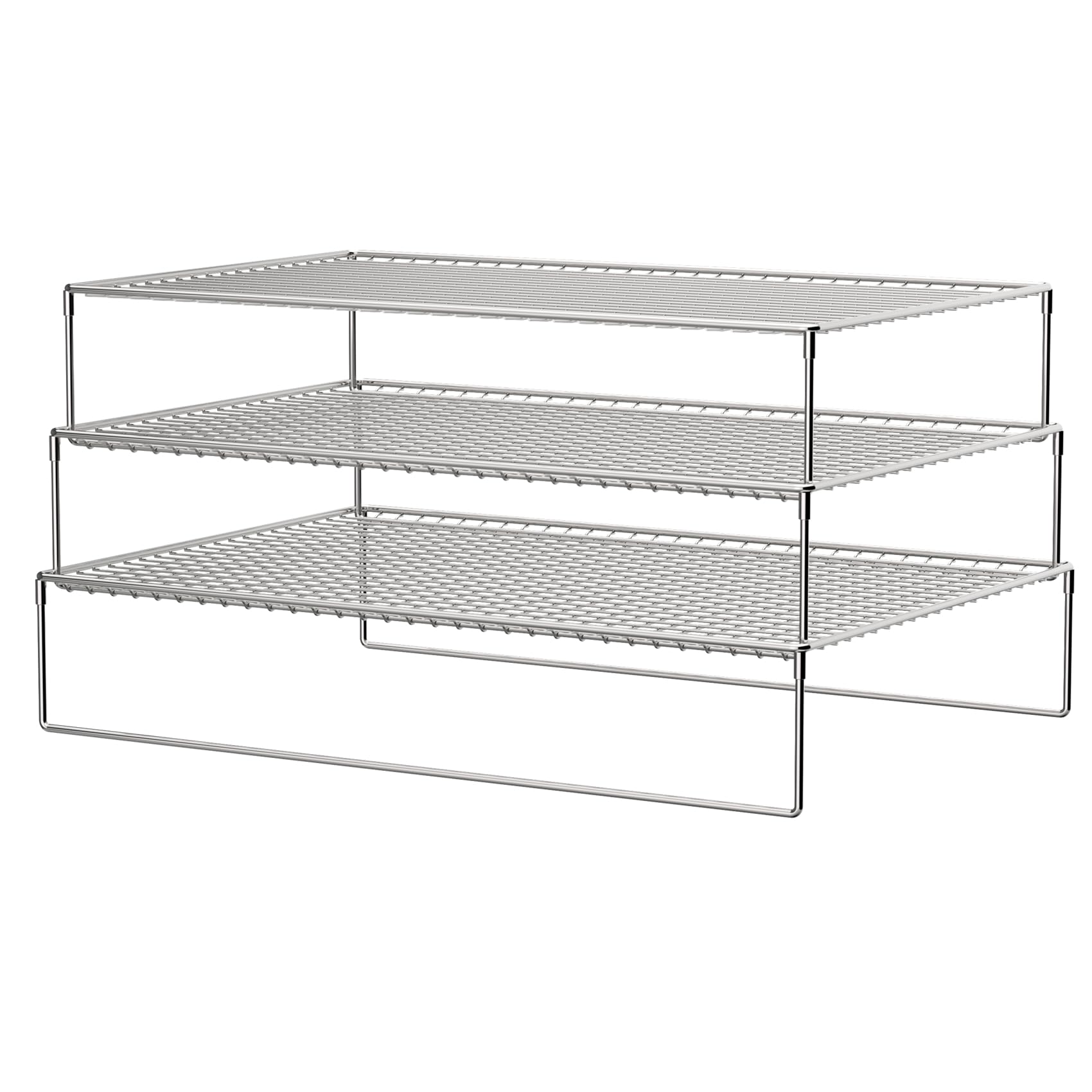 3-Tier Stackable Stainless Steel Cooling Rack for Baking Cookies, Cakes & Bread - Oven & Dishwasher Safe (16.5 x 11.5 x 3.3 Inches) - Perfect for Kitchen Countertop, Pastry Cooling & Meal Prep