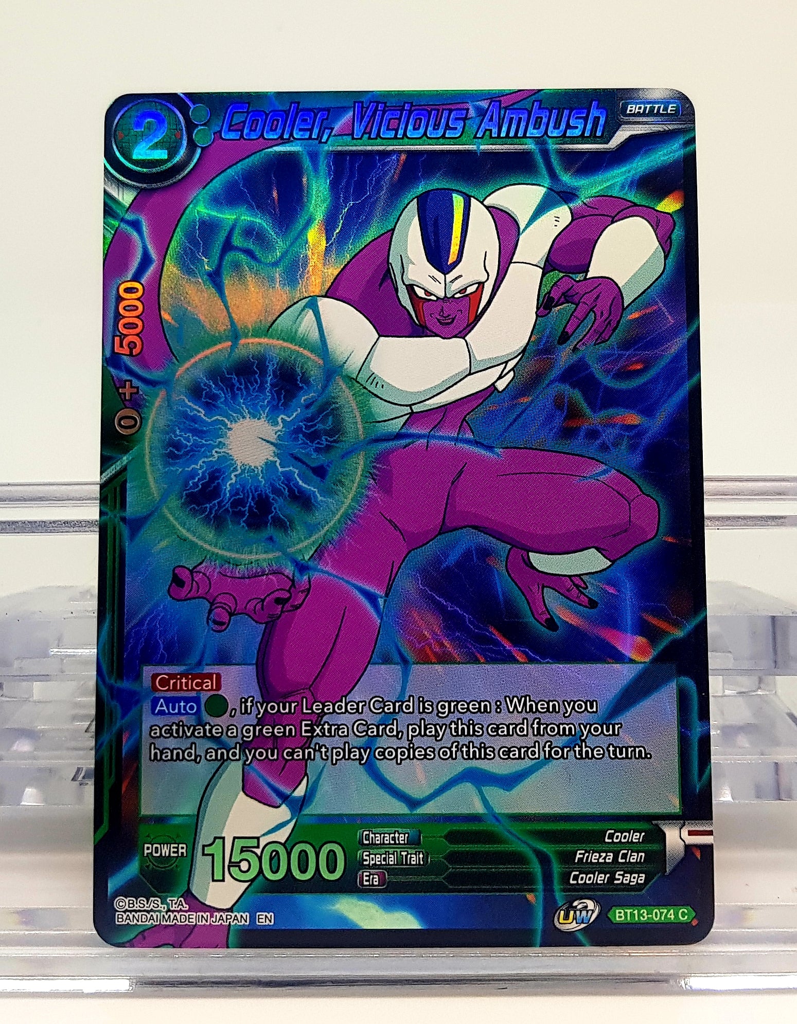 Dragon Ball Super Cooler Vicious Ambush Foil Card BT13-074 C - Collectible Anime Trading Card for Battles & Display