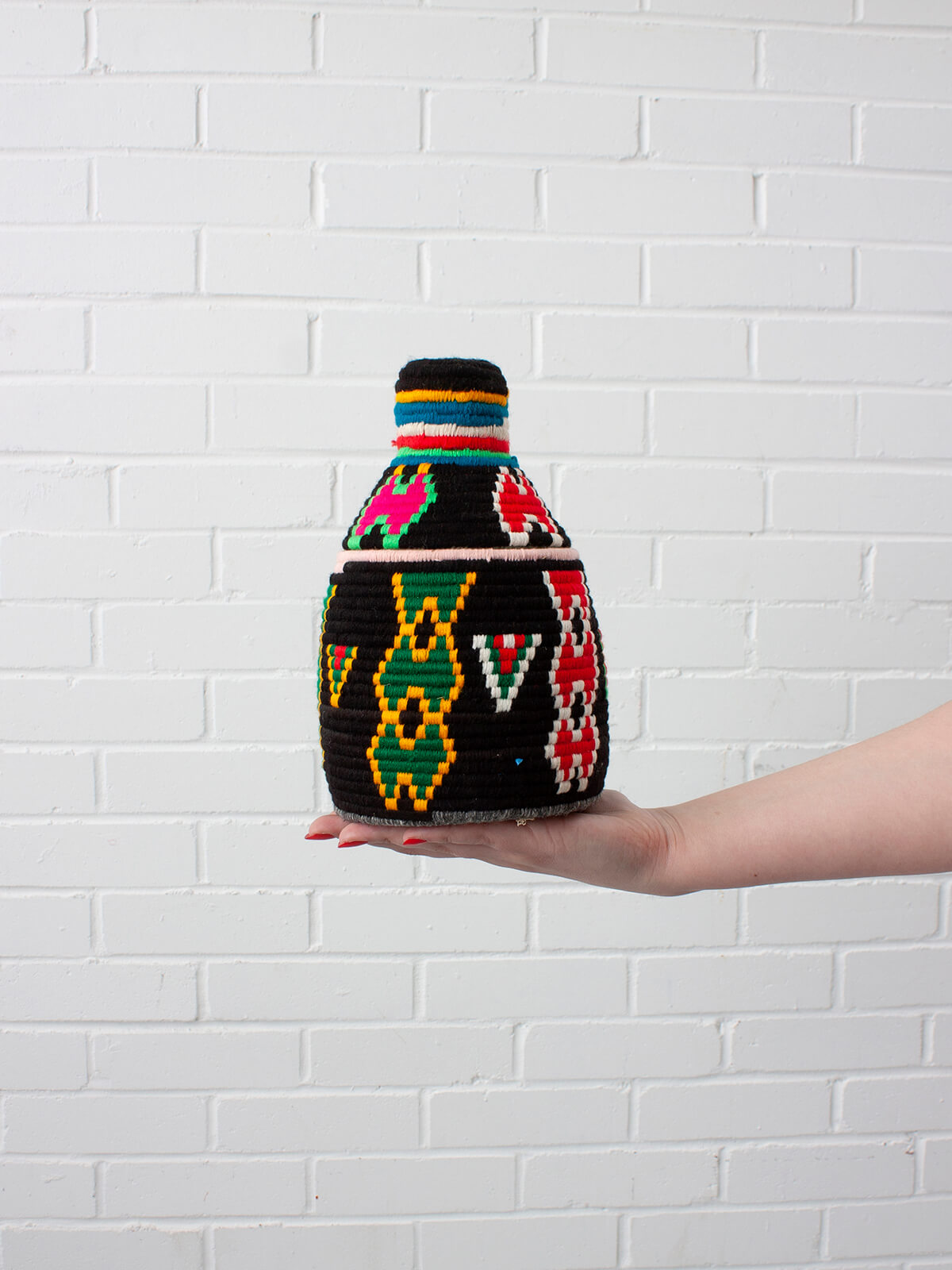 Handmade Moroccan Wool Pot No.302 - Authentic Berber Design for Home Decor, Plant Holder & Boho Style Living Room Accessory | Perfect for Indoor Plants, Succulents & Home Styling