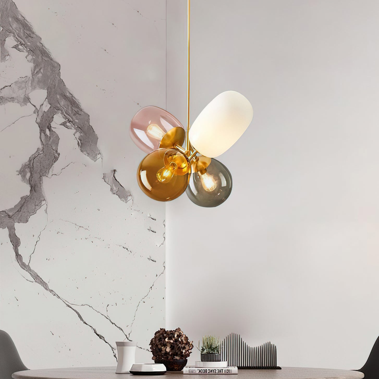 Elegant Balloon Glass Pendant Light - Modern Hanging Chandelier for Dining Room, Kitchen Island & Bedroom Decor