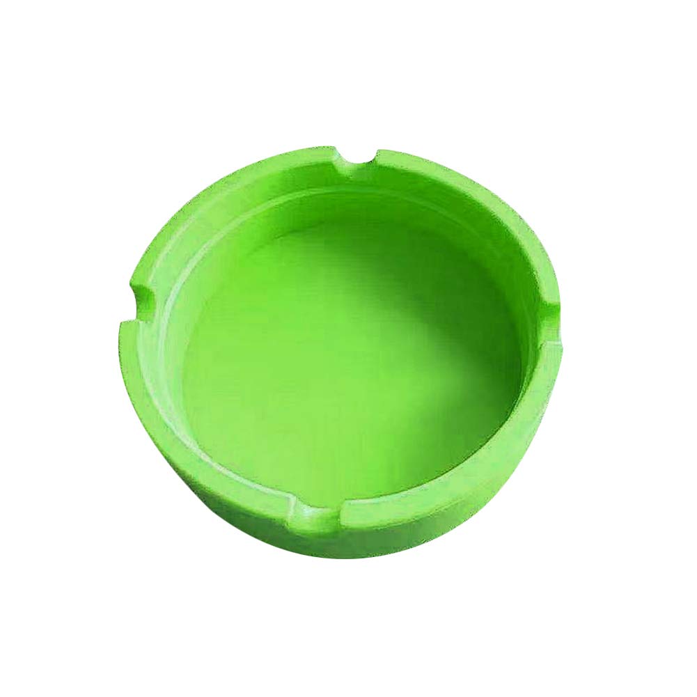 Heat Resistant Silicone Ashtray - Eco-Friendly Desktop Cigarette Ash Holder with Lid, Green - Perfect for Home, Office, Car, and Outdoor Use