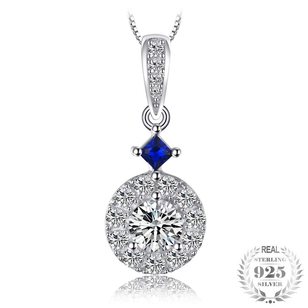 Elegant Blue Spinel Drop CZ Pendant Necklace - 925 Sterling Silver 45cm Box Chain Jewelry for Women | Perfect for Parties, Weddings & Special Occasions