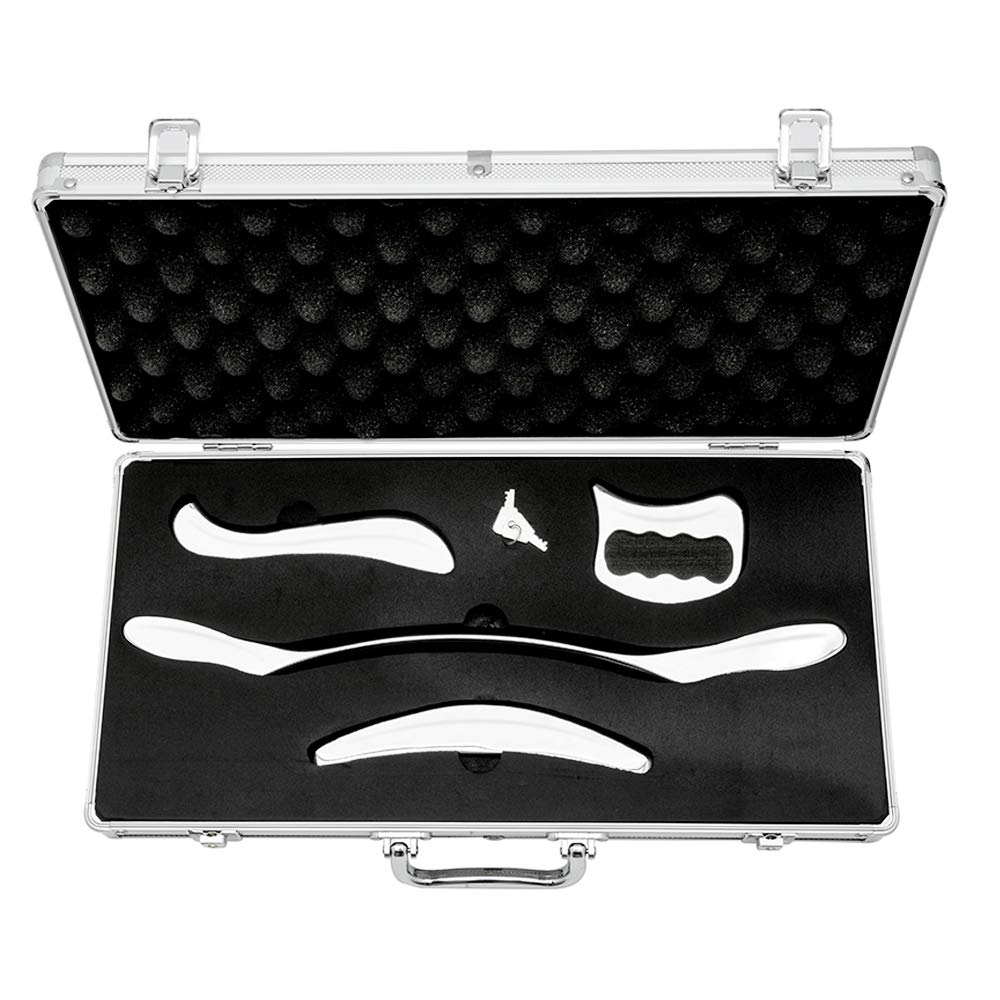 Premium Stainless Steel Gua Sha Scraping Massage Tool Set - IASTM Therapy Tools for Deep Tissue Relief & Muscle Recovery | Perfect for Facial Massage, Body Sculpting & Pain Management at Home or Spa