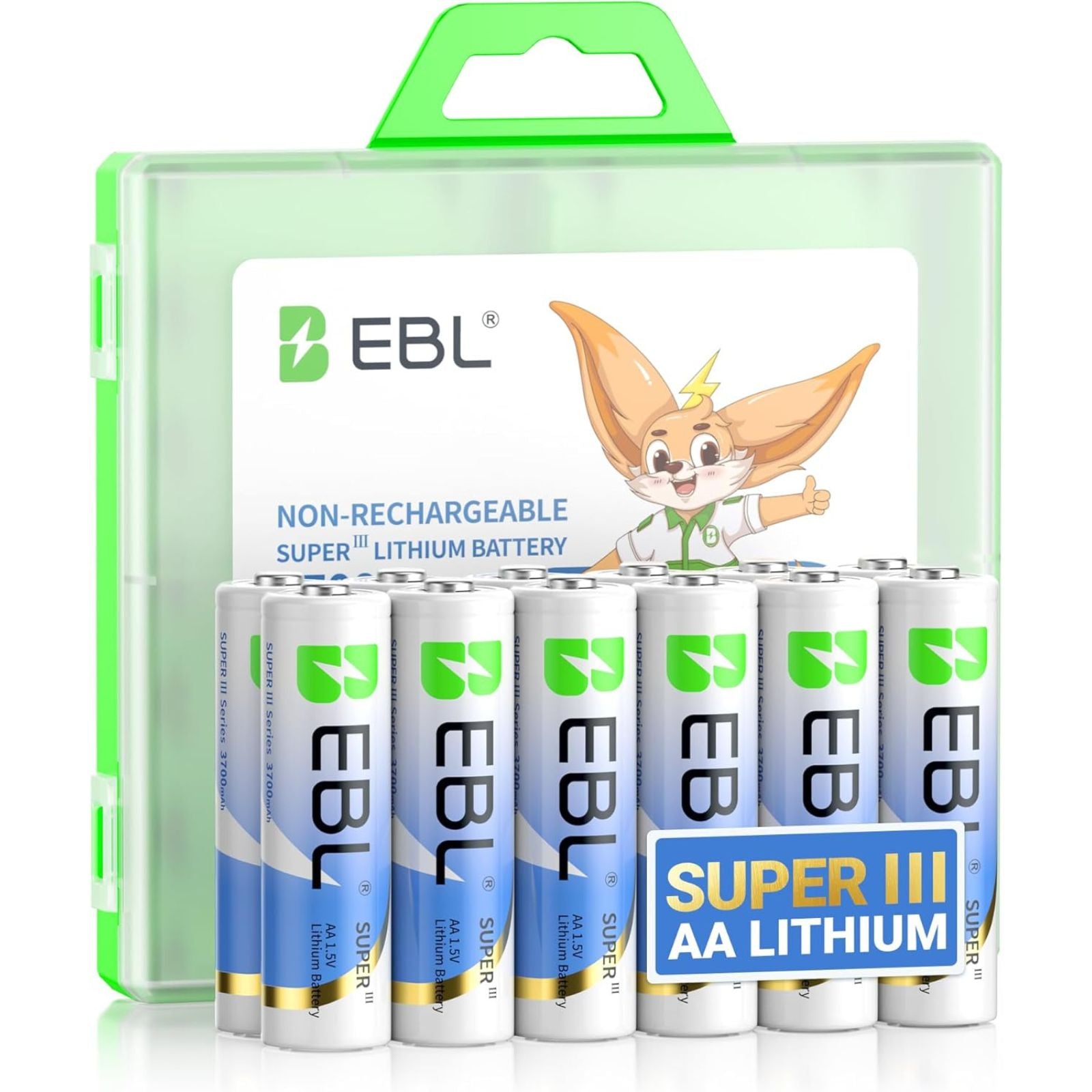 EBL 3700mAh AA Lithium Batteries 1.5V Non-Rechargeable - Long Lasting Power for Digital Cameras, Flashlights, Toys & More