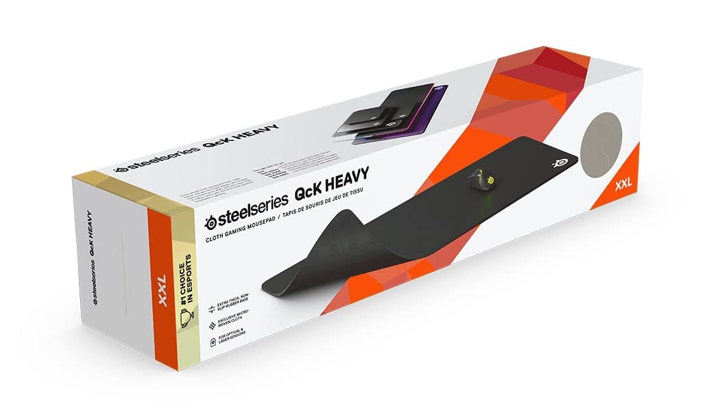 SteelSeries Apex Pro TKL Wireless Mechanical Gaming Keyboard (2023) & QcK XXL Mouse Pad - Ultra-Thick Anti-Slip Base with Micro-Woven Surface - Perfect for PC, Mac, PS5, Xbox Gaming & Office Work - Black