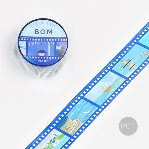 BGM Film Series 30mm Clear Masking Tape - High-Quality Background Music for Creative Projects | Perfect for Scrapbooking, DIY Crafts & Office Organization