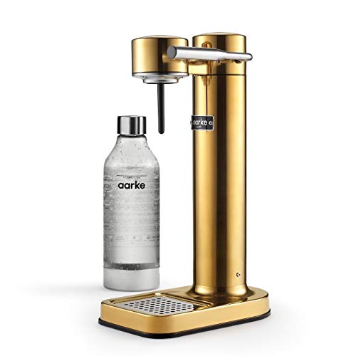 AARKE Carbonator II - Premium Sparkling Water Maker in Brass | Effortless Homemade Carbonated Drinks for Parties, Home & Office
