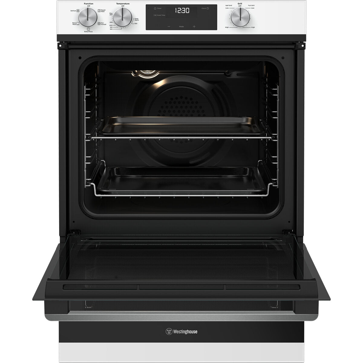 Westinghouse 60cm Multi Function Oven with Separate Grill - White WVE6565WD | Built-in Electric Oven for Baking, Roasting & Grilling | Perfect for Home Kitchen, Small Restaurants & Bakeries