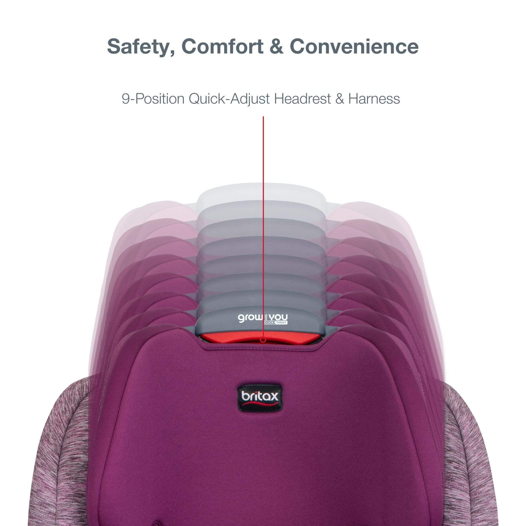 Britax Grow With You Clicktight Booster Car Seat - Safe & Adjustable for Kids 3-12 Years - Perfect for School, Travel & Family Road Trips