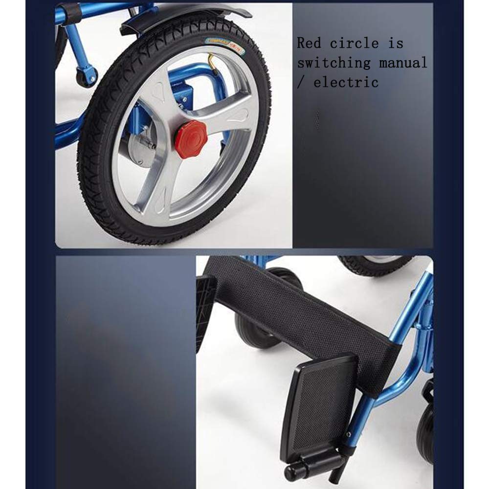 B&MF Electric Wheelchair - Foldable Travel Power Wheelchair with 20Ah Lithium Battery | Manual/Electric Dual Mode | Outdoor Mobility Scooter for Seniors & Adults | Perfect for Shopping, Travel & Daily Use