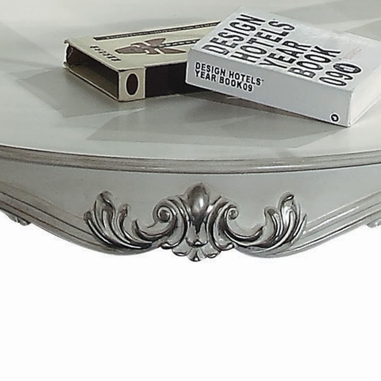 Benjara Modern White Curved Glass Top Coffee Table with Open Shelf - Stylish Living Room Furniture for Small Spaces & Apartments