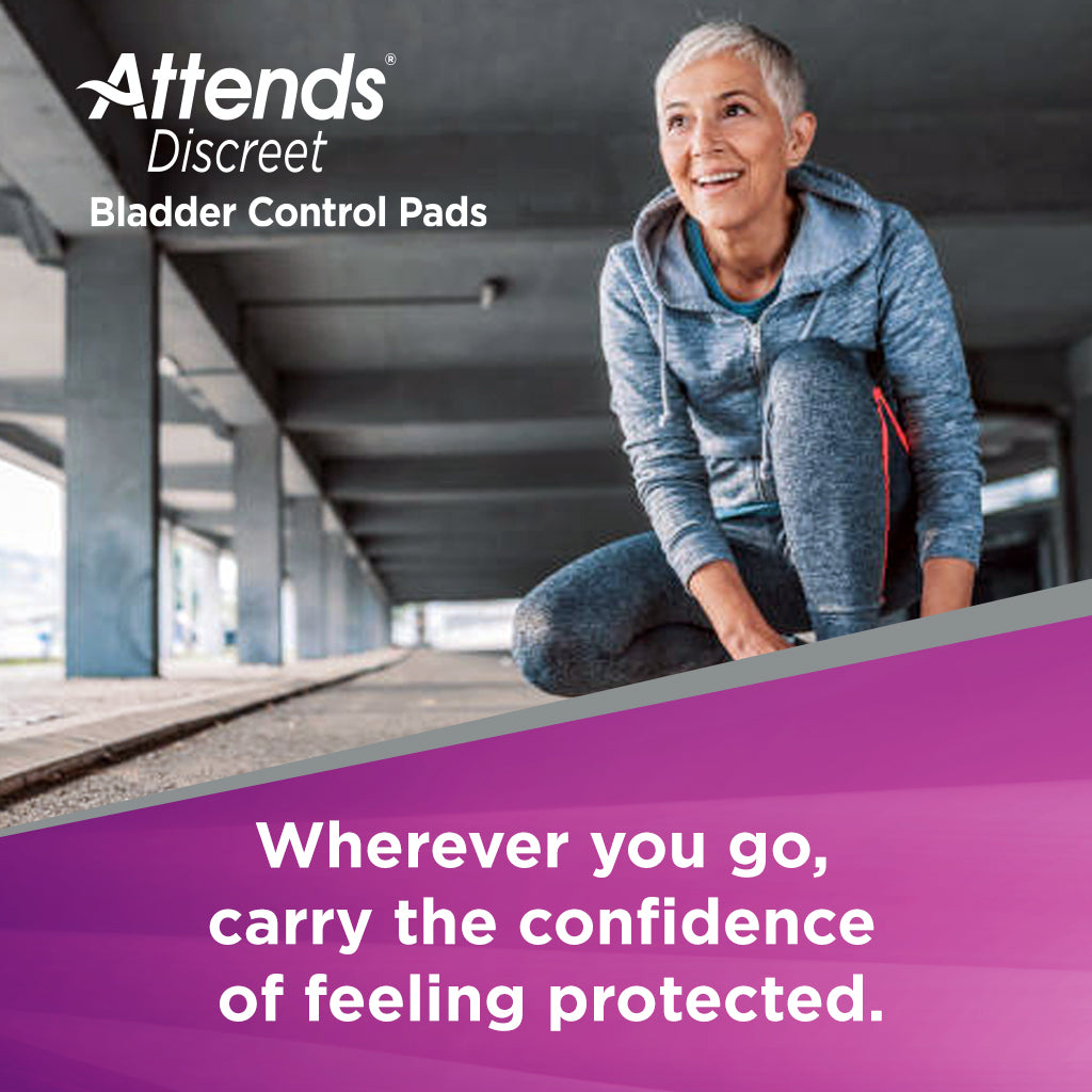 Attends Discreet Women's Maximum Absorbency Incontinence Pads - Overnight Protection for Active Lifestyles & Postpartum Care