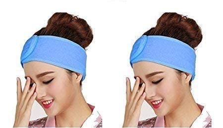 Zhunmun 2-Pack Polycotton Facial Headbands for Women & Men - Beauty & Salon Accessories, Multicolor - Perfect for Skincare, Hair Washing, and Spa Treatments