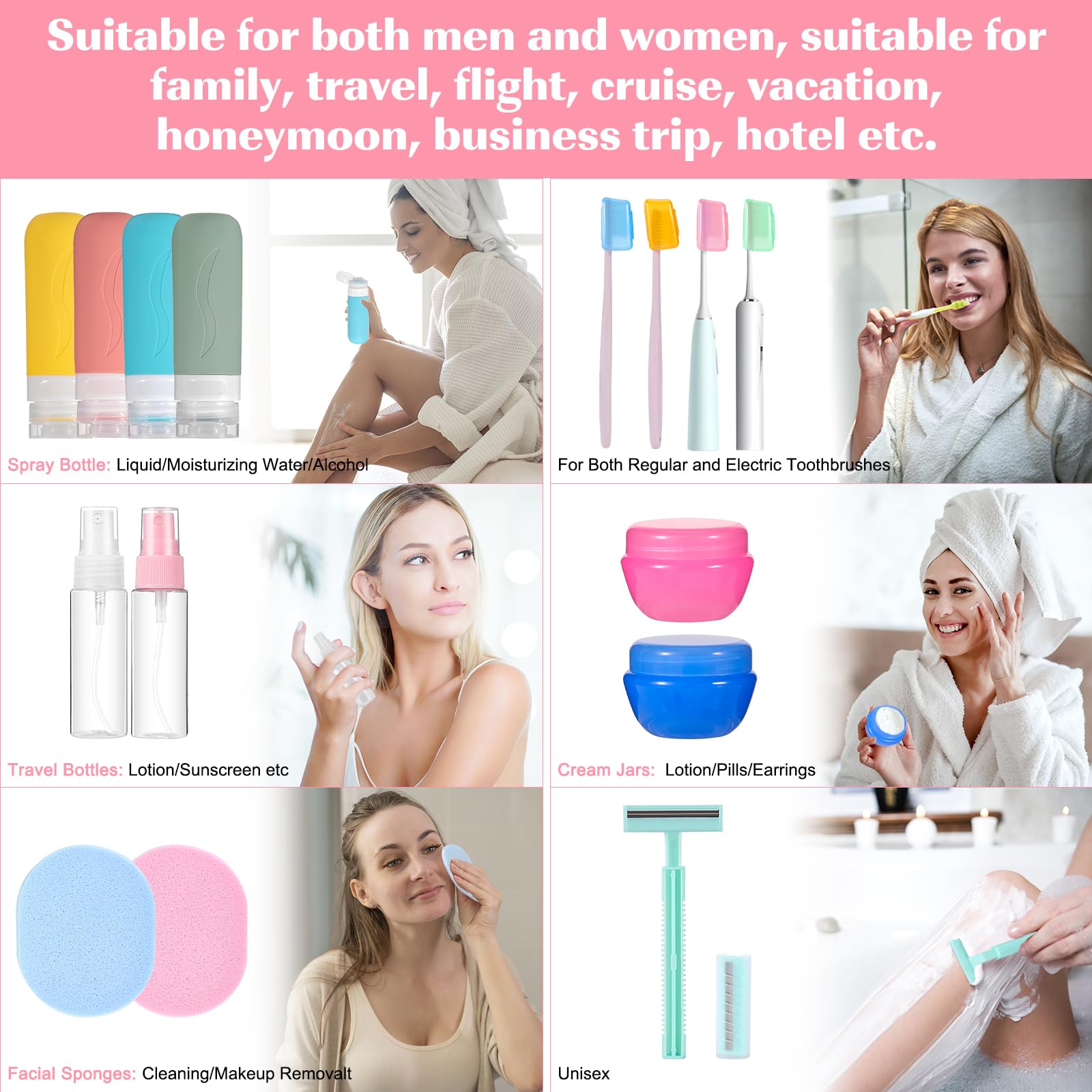 26 Pack TSA Approved Travel Size Toiletries Bottles - Leak Proof Silicone Containers for Shampoo, Lotion & Cosmetics | Perfect Travel Essentials for Women, Men & Carry-On Luggage | Ideal for Airplane, Vacation & Business Trips