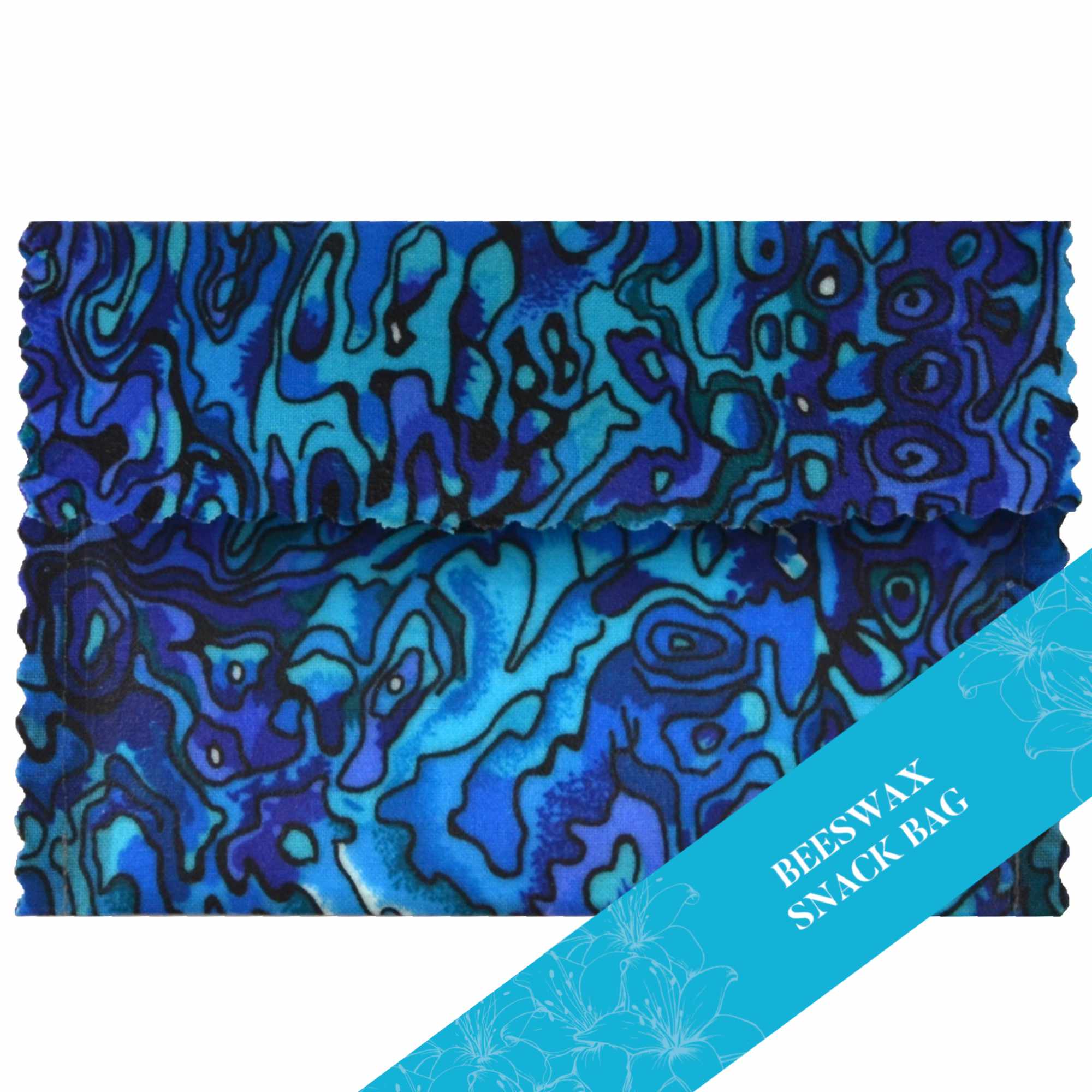 Eco-Friendly Beeswax Food Wraps - Reusable Sustainable Paua Blue Wax Wraps for Food Storage, Sandwich Wrapping & Fresh Produce Preservation | Plastic-Free Kitchen Essentials